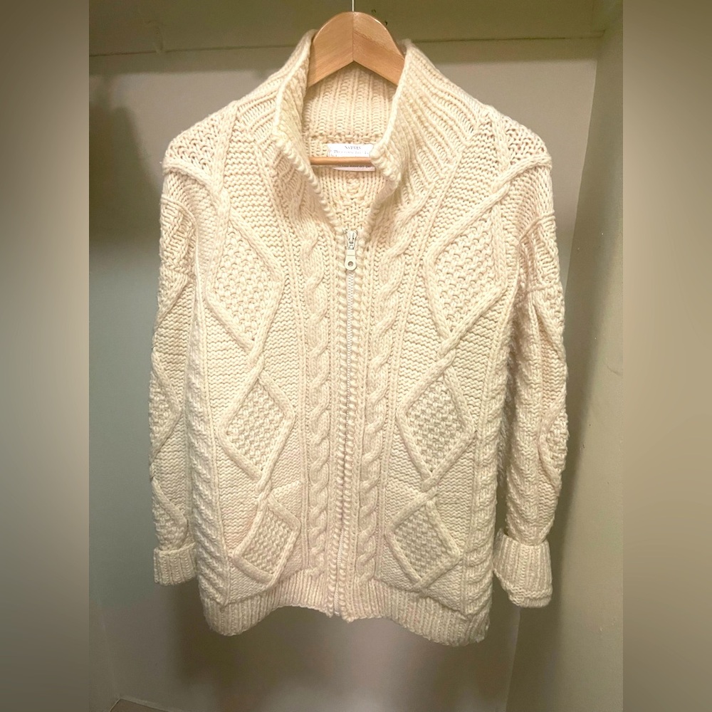 100% WOOL !!! Otavalo Size X Native American ZIPPED jacket Handmade in Ecuador